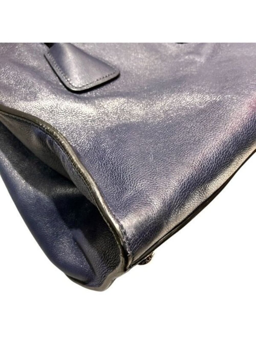 Prada Vitello Daino Navy Tote - Picture 7 of 9